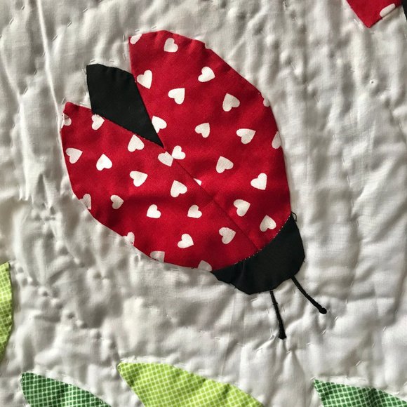 Vintage Britannica Home Fashions Ladybug Standard Pillow Sham Quilted 26" X 20" - Picture 9 of 16